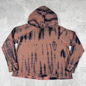 Sundry Tie Dye Hoodie Brown Black Soft Relax Lightweight Made USA Womens Size 3